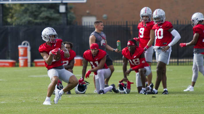 29. Kaleb Brown, Jaxon Smith-Njigba, Marvin Harrison, Jayden Ballard and Xavier Johnson